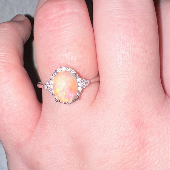 Jewelry - Adjustable Sterling Silver Opalite Ring